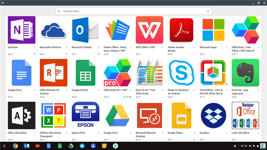 Google play store Word/Excel/PowerPoint apps on Chromebook (Asus Flip ...