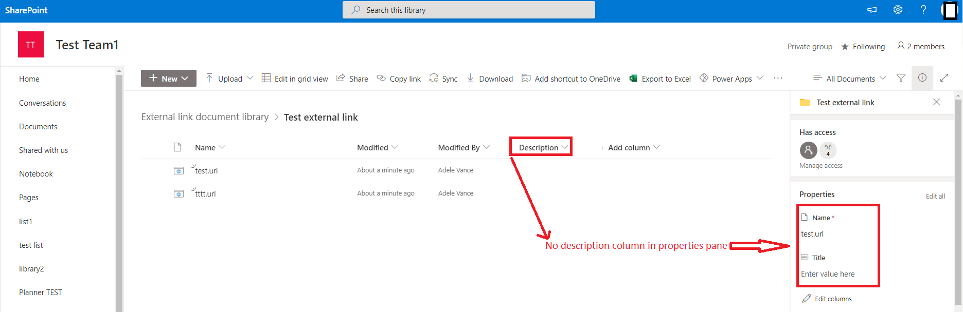 Document Library Column Not Showing In Property Menu - Microsoft Community