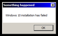 Windows 10 installation has failed - Microsoft Community