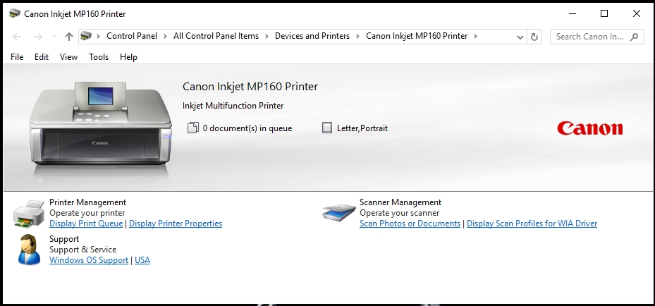 Canon mp160 driver for windows 10