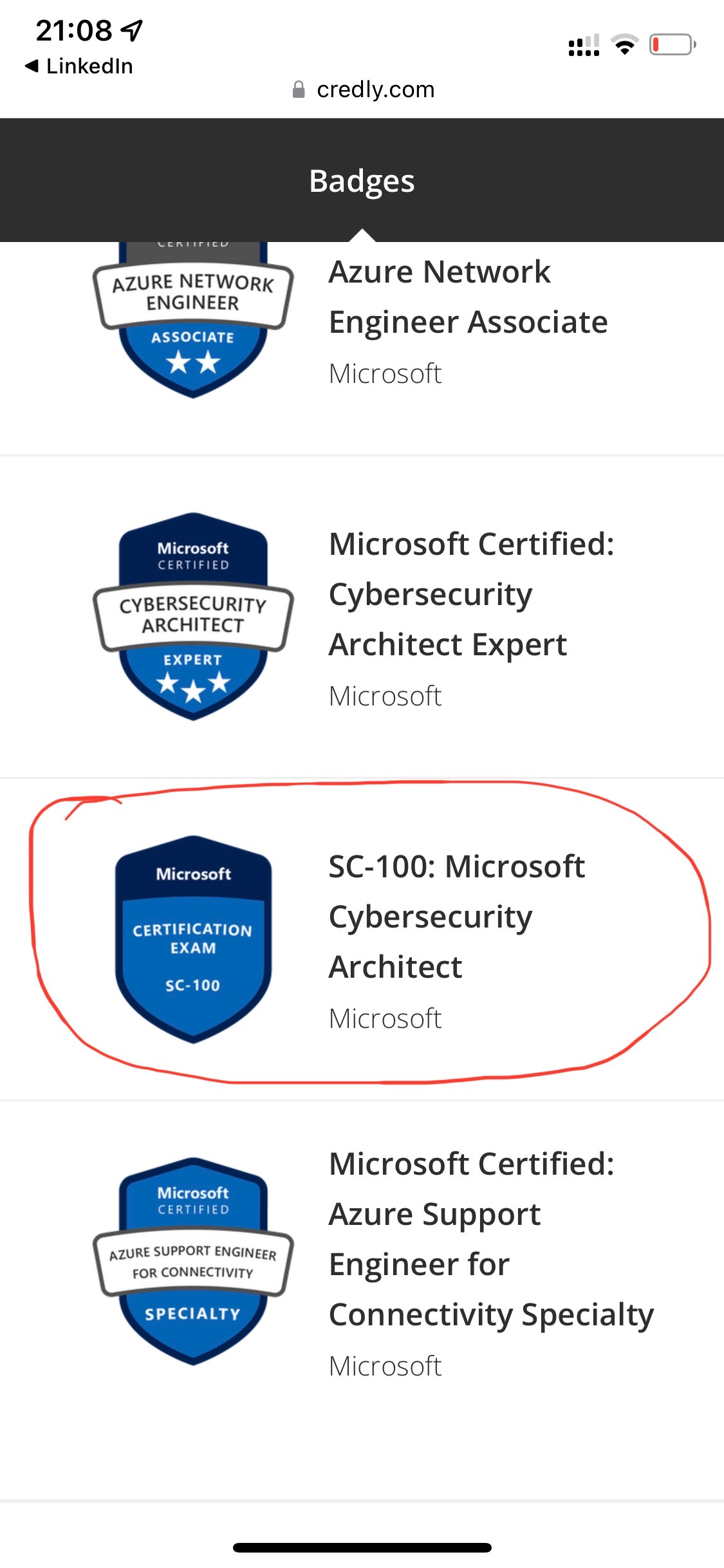 SC-100 Microsoft Cybersecurity Architect exam badge missing after beta Sns-Brigh10