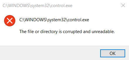 The File or Directory is Corrupted and Unreadable. - Microsoft 