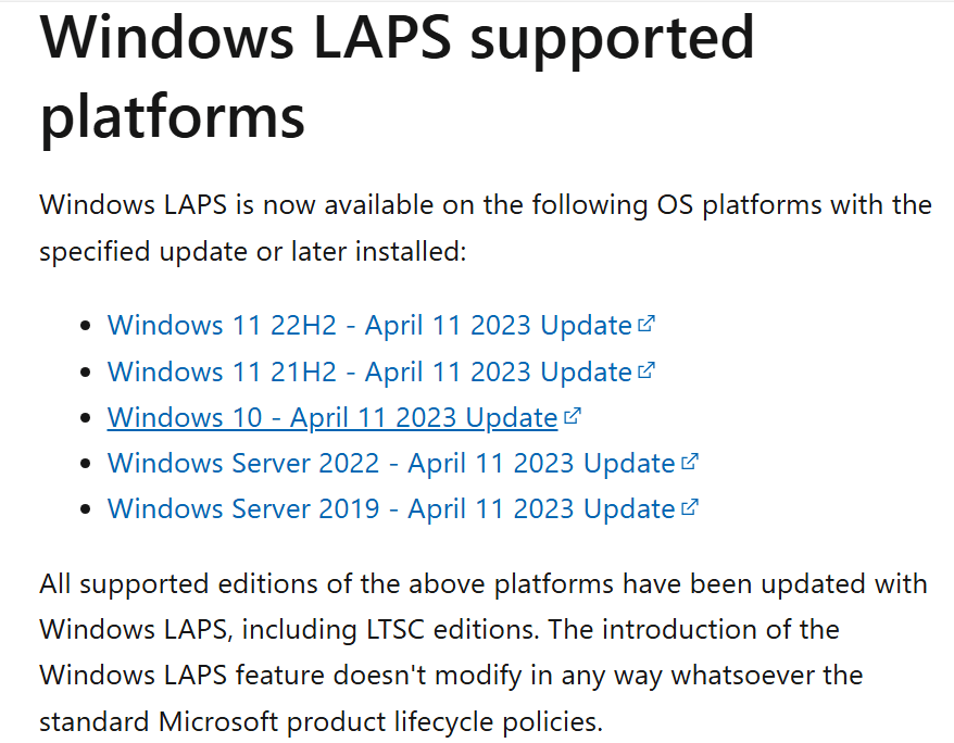 LAPS does not work for single clients - Microsoft Community