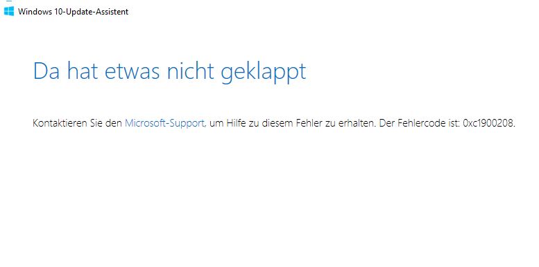unter Windows 10 Upgrade Assistent werde ich aufgefordert ein Update von der Version 15063 auf 16299