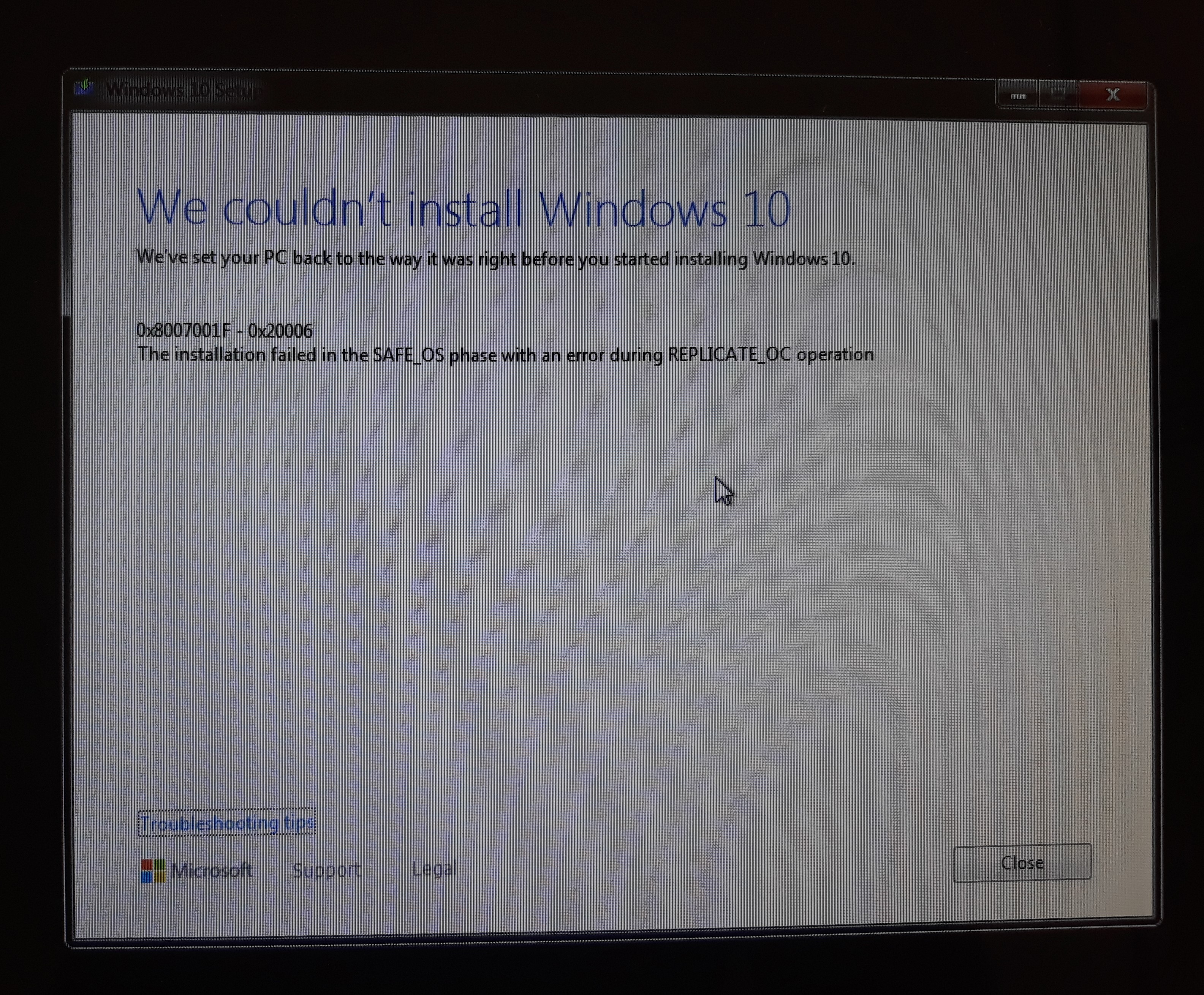 Windows 10 May 04 Update Error Safe Os Replicate Oc Microsoft Community