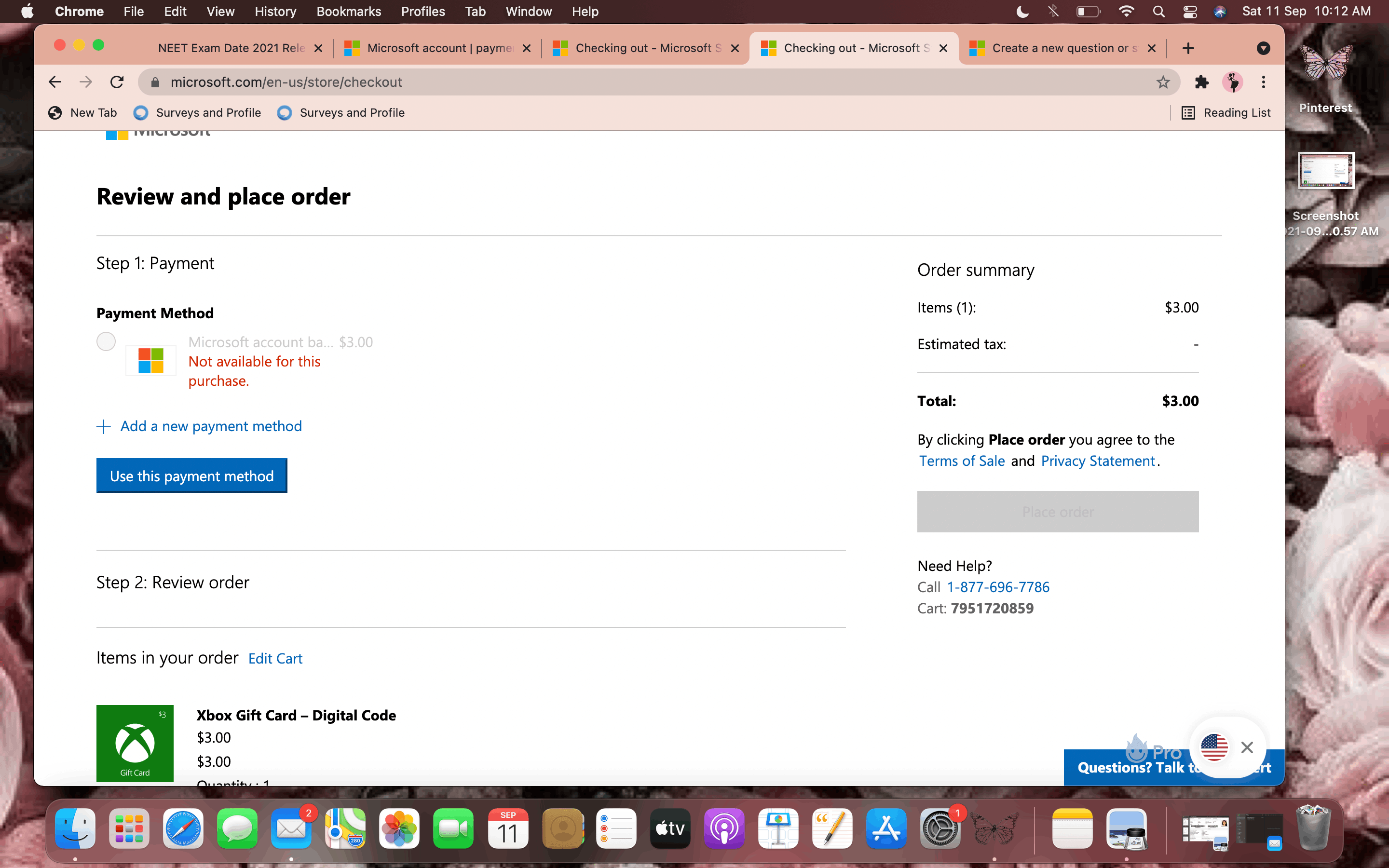 Add gift card cheap to microsoft account