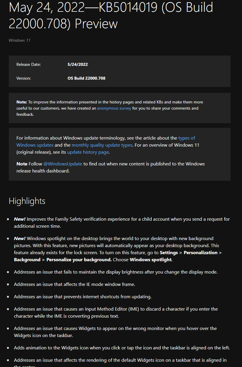 May 24th, 2022- KB5014019 (OS Build 22000.708 Preview Is Out ...