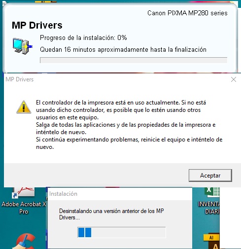 ajustar Apariencia su Windows 10 - Al instalar en impresora MP280 me sale "El controlador de -  Microsoft Community