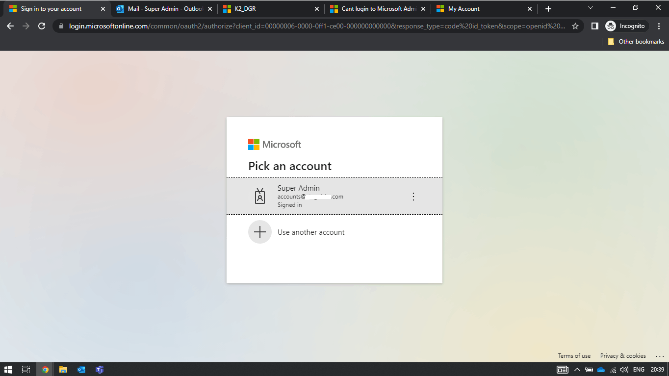 Cant Login To Microsoft Admin Centre - Microsoft Community