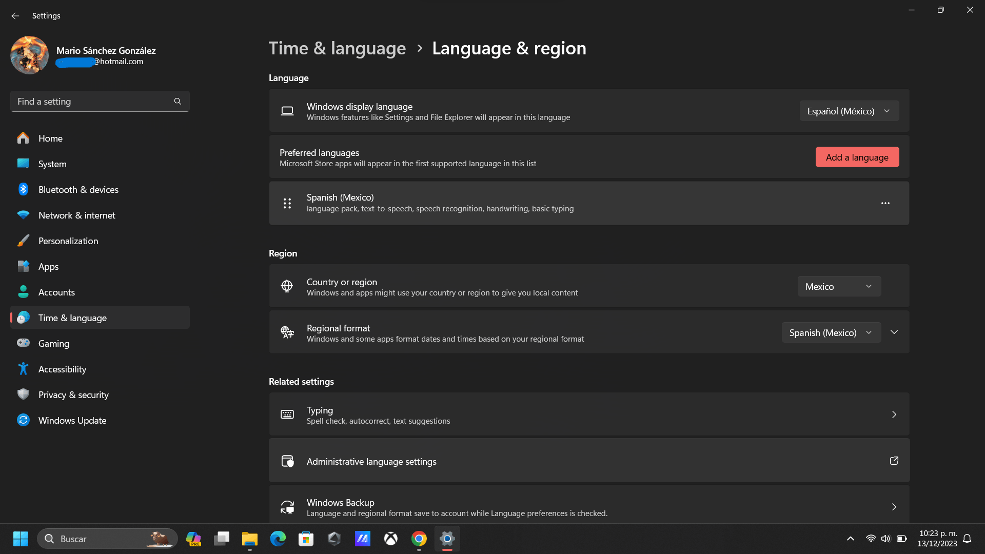 Intento cambiar mi idioma de ingles a español pero no todo cambia, que -  Microsoft Community