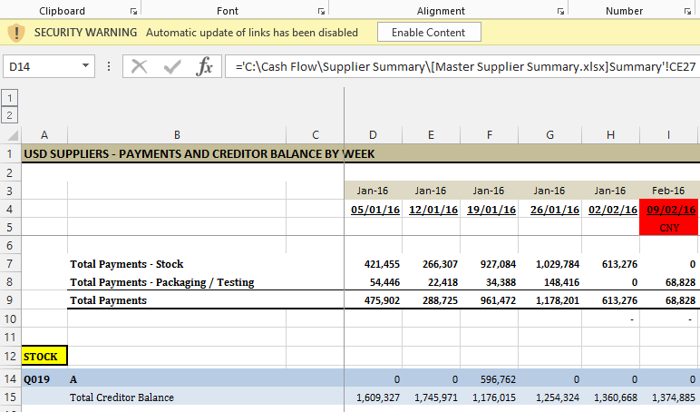 Excel 2016 showing external data when source file is not available ...