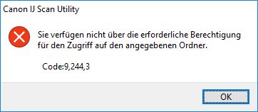 Fehlermeldung beim Scannen