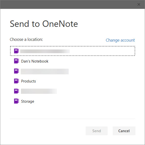 New Send to OneNote Outlook addin removed the search feature ...