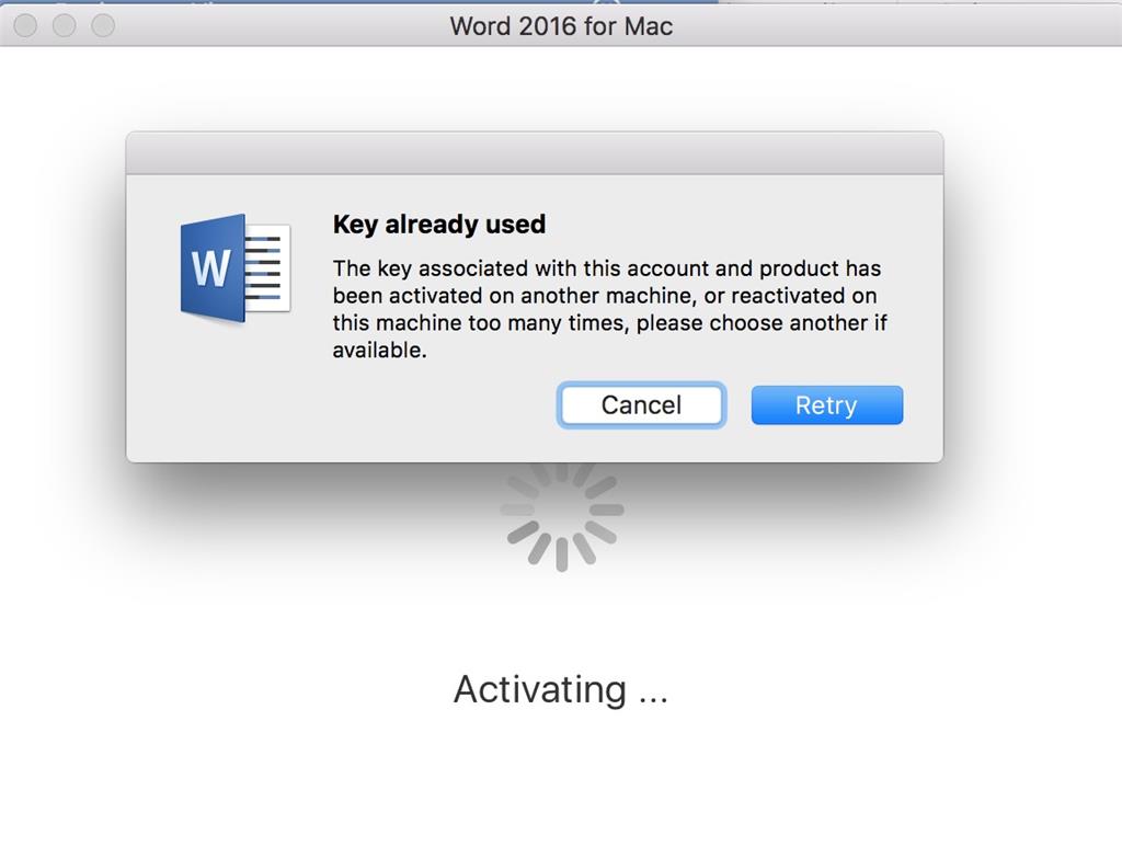 Office 2016 for Mac License Bug - 