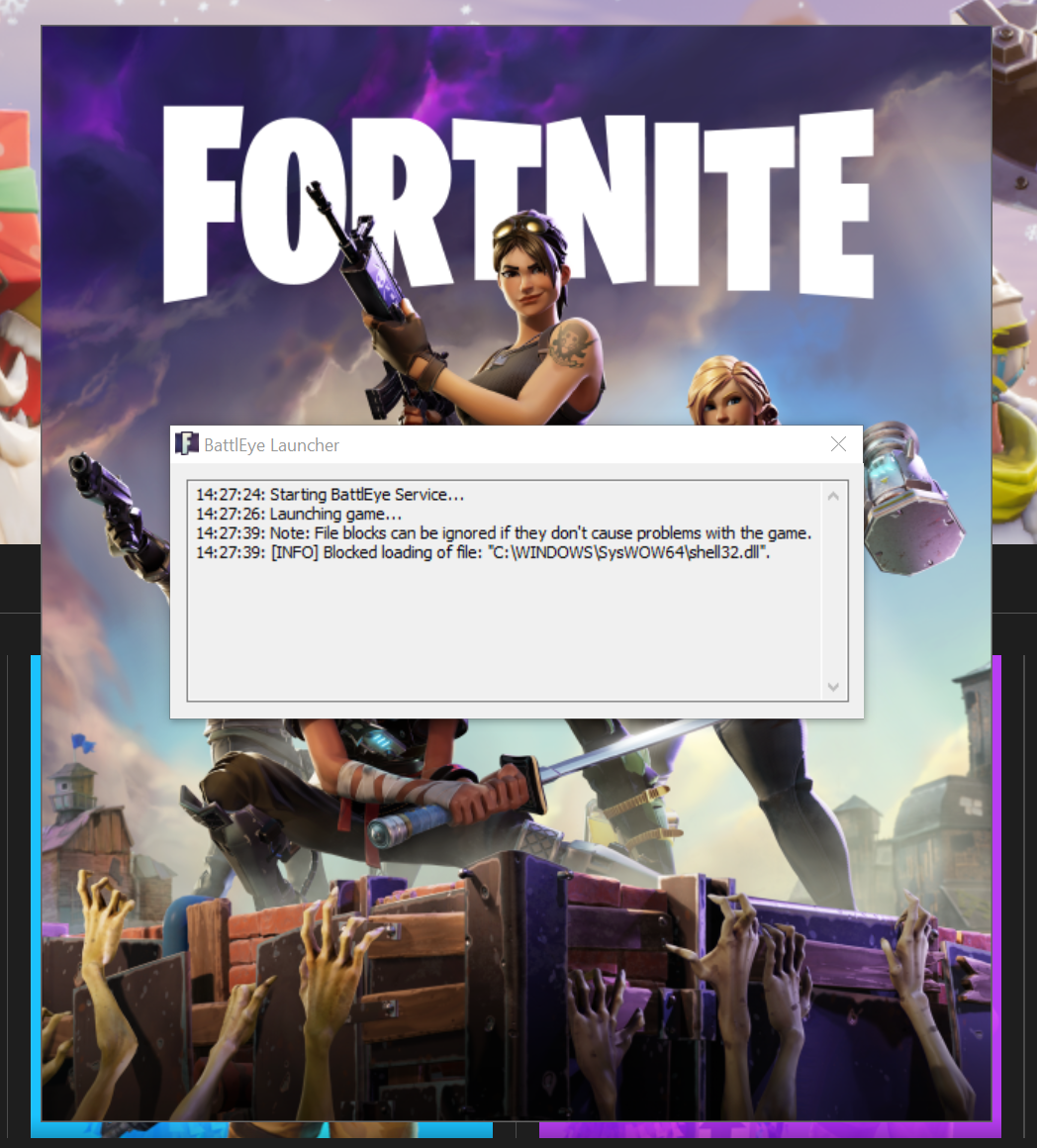 i tried to reinstalling it did not work so i get two errors one when the game launches and another after i m brought out of the game - fortnite battleye launcher error