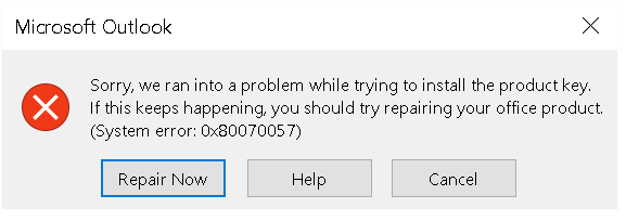 Outlook 2016 activation error on Office265 account: System Error ...