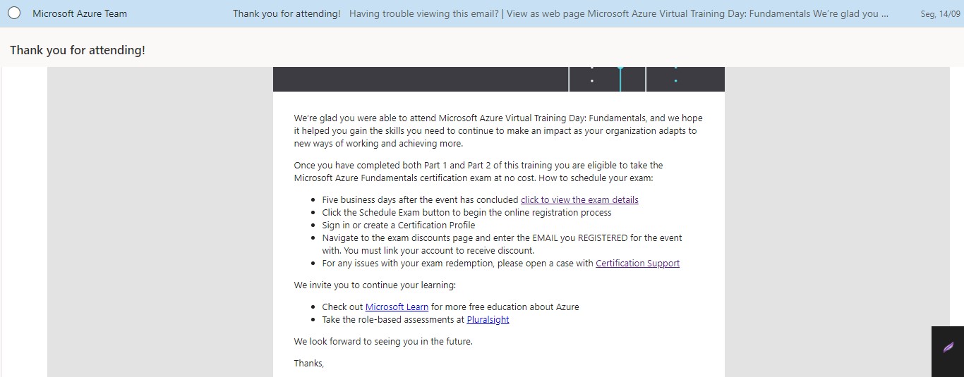 het laatste haalbaar rijk Microsoft Azure Virtual Training Day: Fundamentals - Training,  Certification, and Program Support