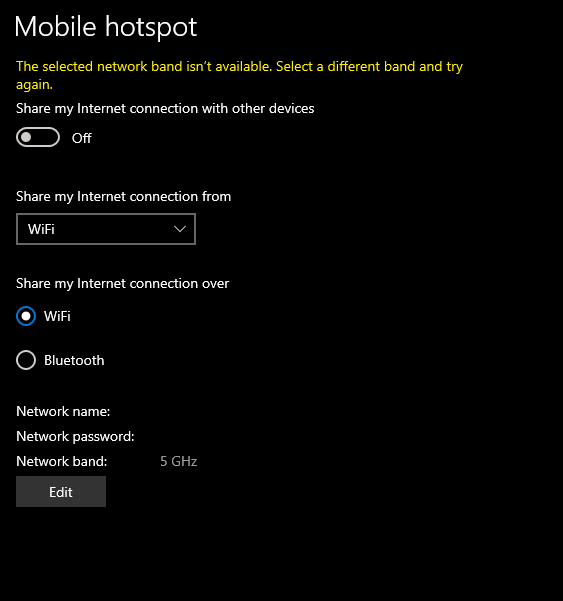 5ghz Hotspot not working Microsoft Community