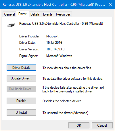 Renesas Usb 3 0 Extensible Host Controller Problem On Windows 10