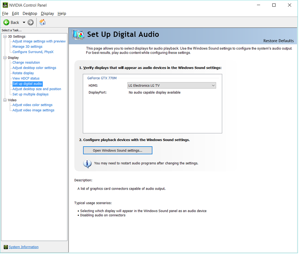 Lyrical Hates fremtid Sound not coming through HDMI cable Windows 10 - Microsoft Community