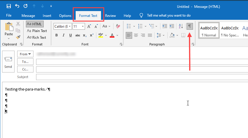 Show formatting marks in outlook email message in microsoft 365 for ...