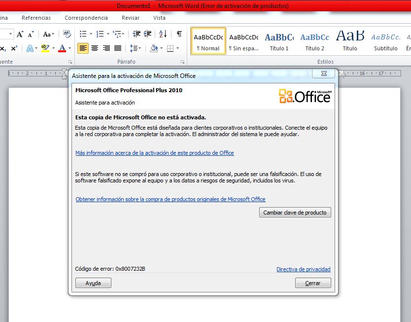 Office 2010 / Copia de Microsoft Office desactivada - Microsoft Community