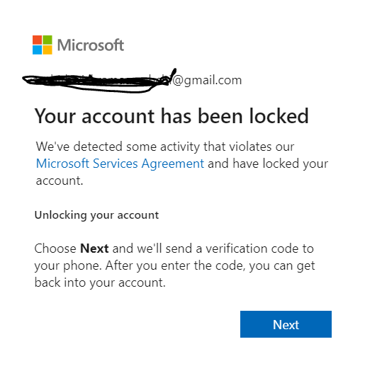 Microsoft Account Has Been Locked And Usage Limit Exceeded Issue ...