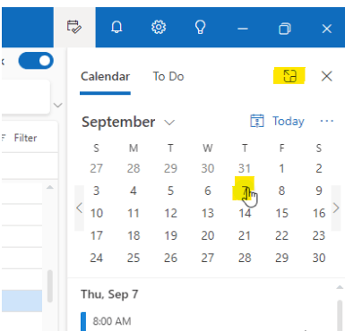 Can no longer double-click to engage with the calendar in the right ...