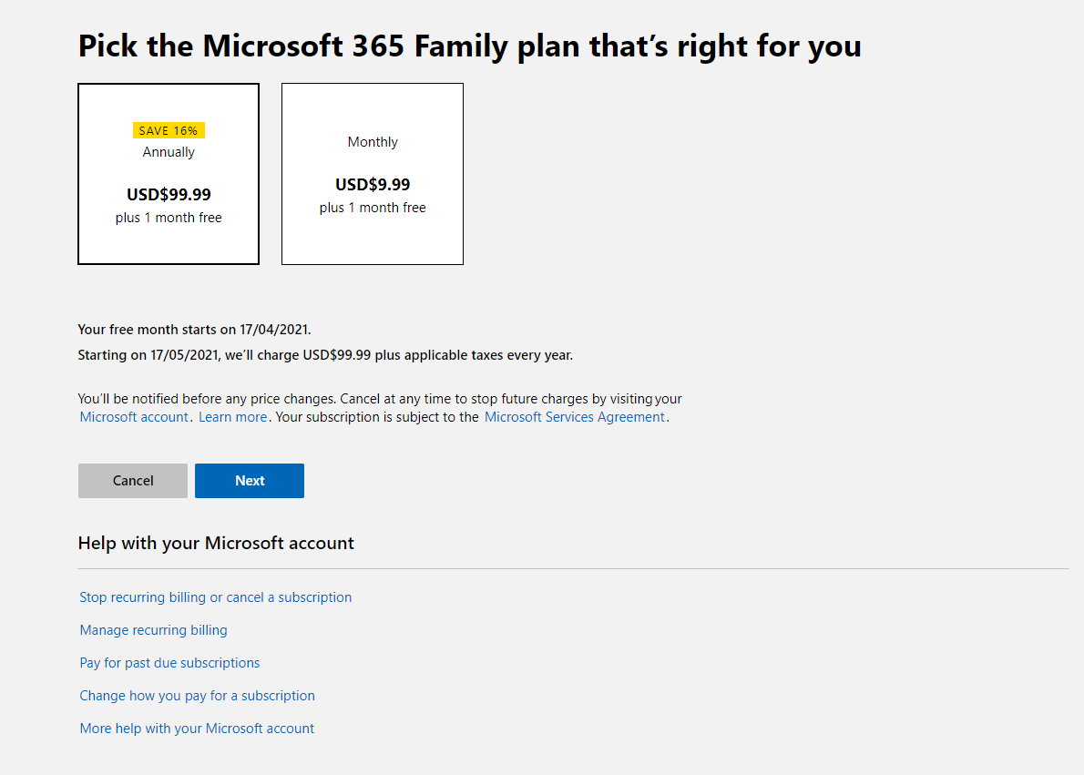 Change Currency In Microsoft 365 Family Plan - Microsoft Community