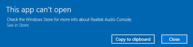 Realtek Audio Console App Issue - Microsoft Community