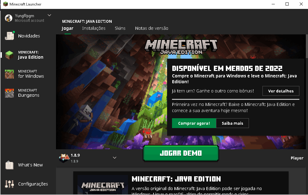 Jogar o Minecraft no Windows 10. - Microsoft Community