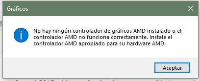 No hay ningun controlador de fashion graficos amd