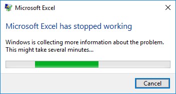 Microsoft Excel Has Stopped Working Crash In Excel On Microsoft Munity