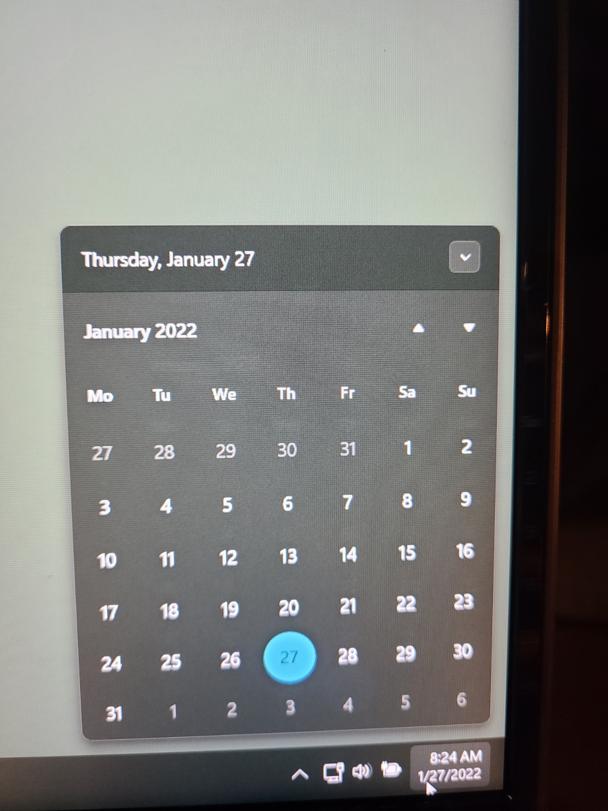 Can't change Windows 11 taskbar calendar starting dayoftheweek