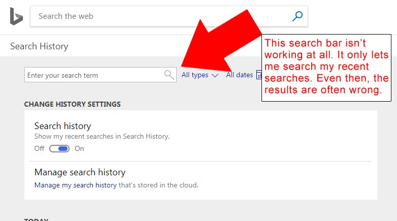 Searching my search history doesn't work. Any fixes coming? - Microsoft ...