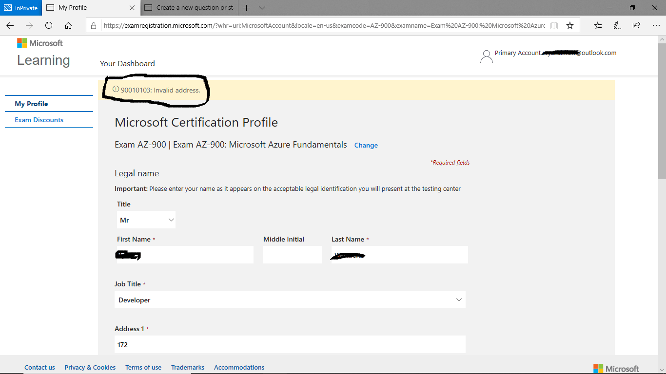 90010103-invalid-address-error-on-ms-learn-profile-training