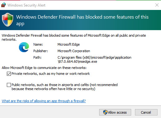 Image Result For Windows Firewall Blocking Microsoft Edge