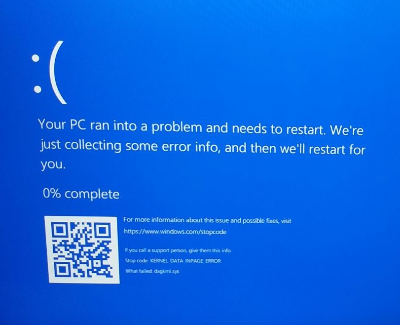 Blue Screen Of Death After April 2018 (and 8th May 2018) Update ...