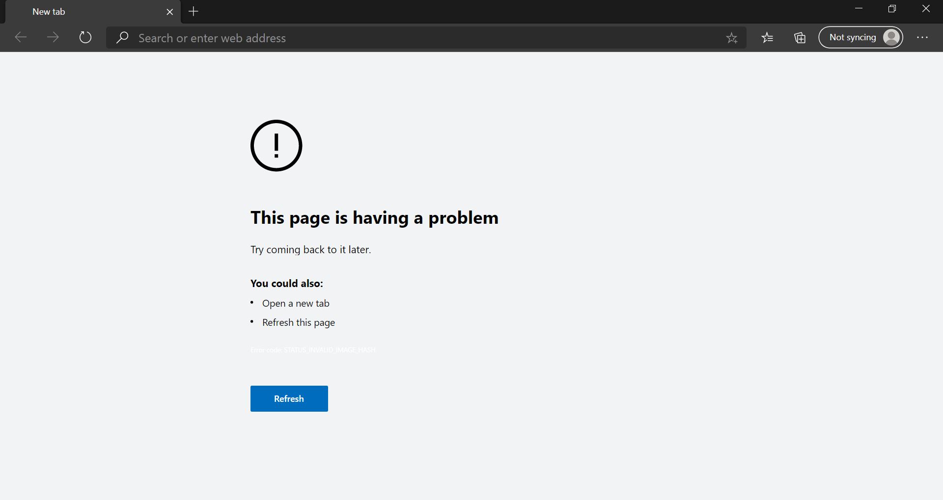 Updated Microsoft Edge Version To Latest, Pages Do Not Display, Error ...