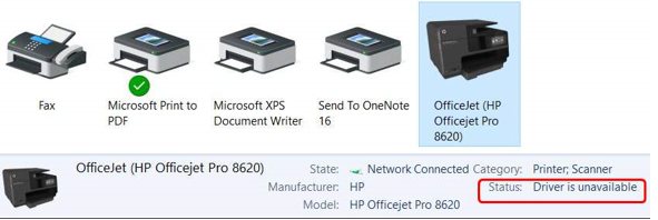 Unable To Install Hp Printer Status Shows As Driver Is Microsoft Community