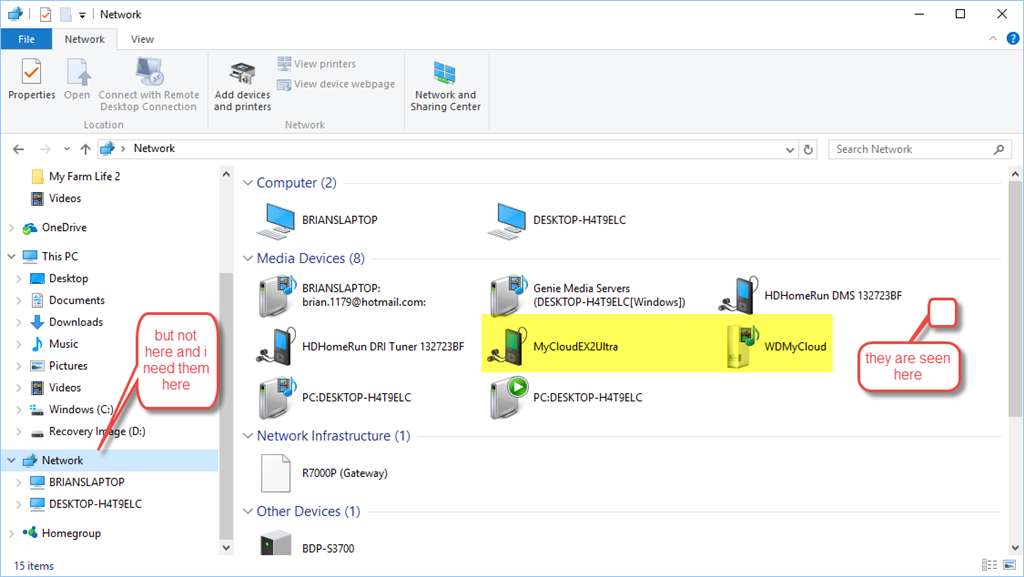 Cannot See Wd My Cloud Ex2 Ultra And Wd My Cloud Microsoft Community