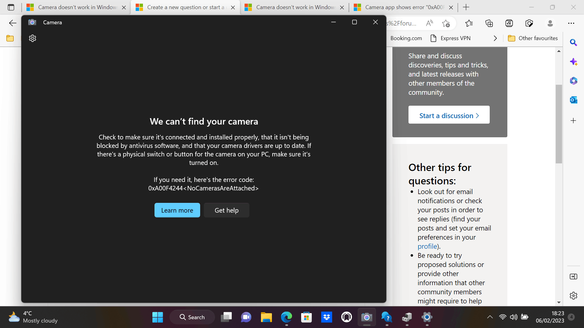 Camera doesn't work in Windows - Microsoft Support