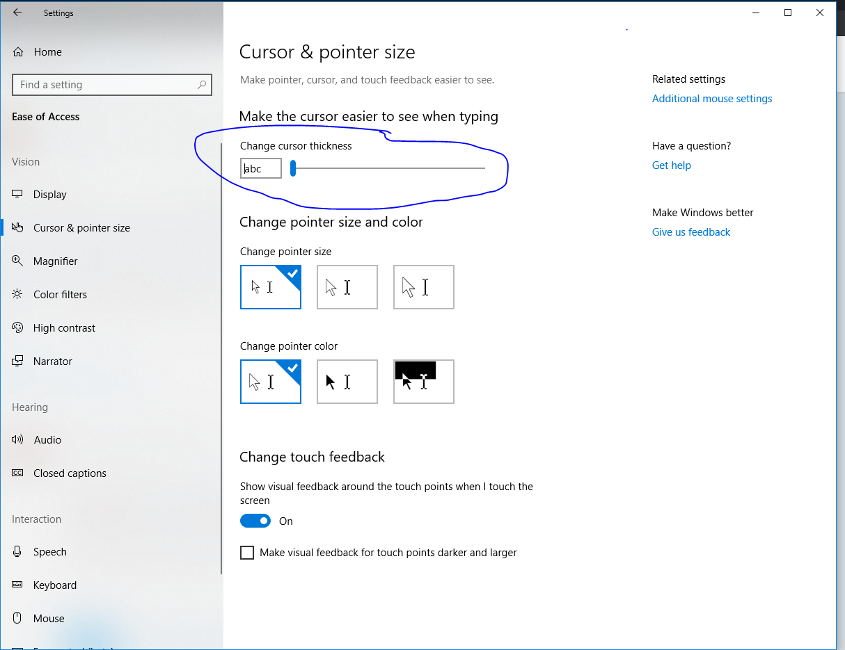 Changing the cursor - Microsoft Community