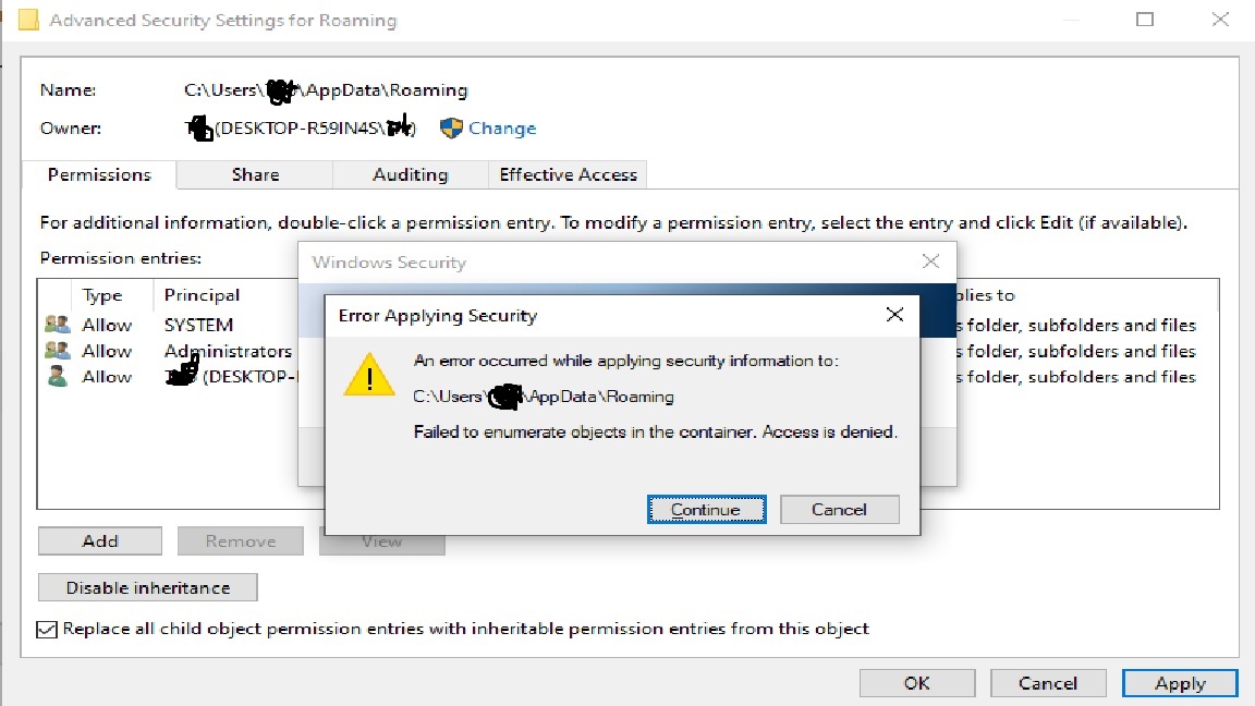 I cant open my C Users users AppData Roaming Microsoft Community