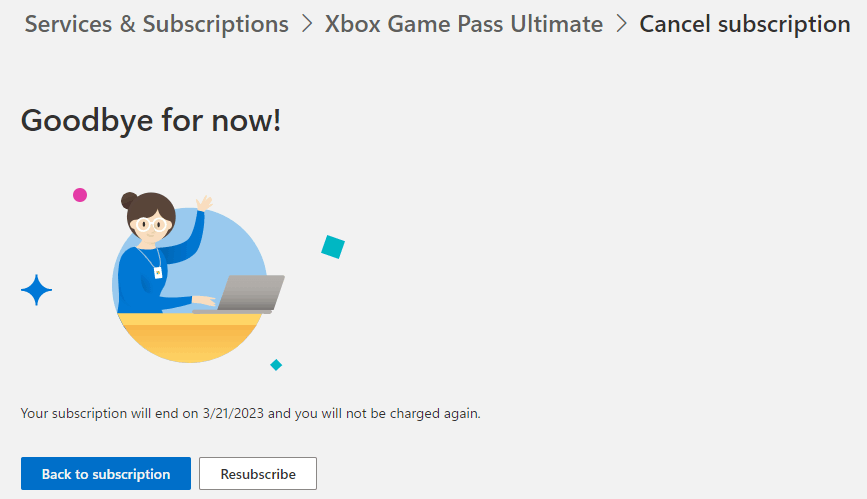 Cancelling xbox game pass 2024 ultimate