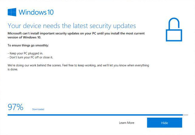 Windows Security Updates fehlgeschlagen.