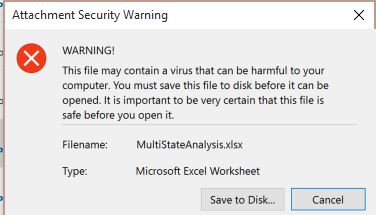 Outlook attachments warnings