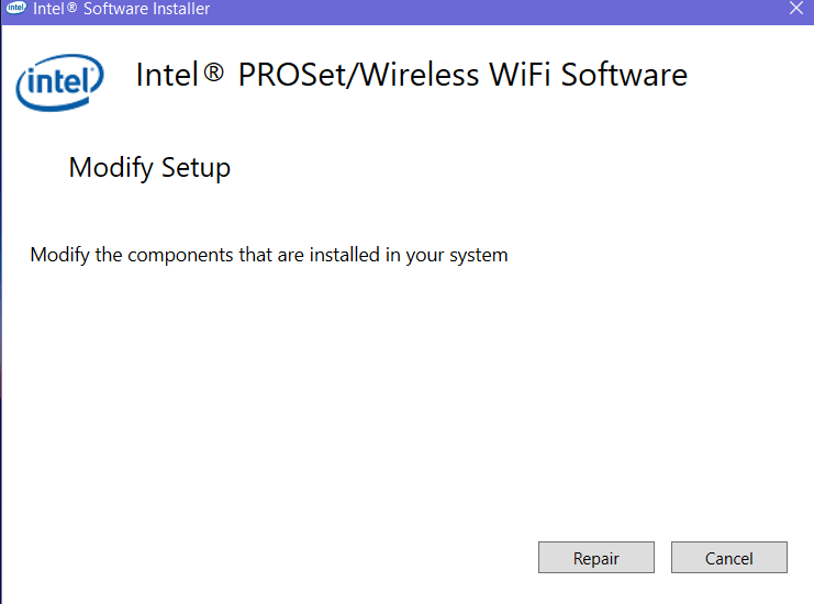 Installation Process for Intel® PROSet/Wireless Software