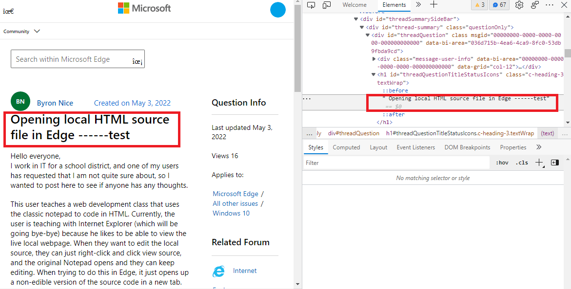 Opening Local HTML Source File In Edge - Microsoft Community