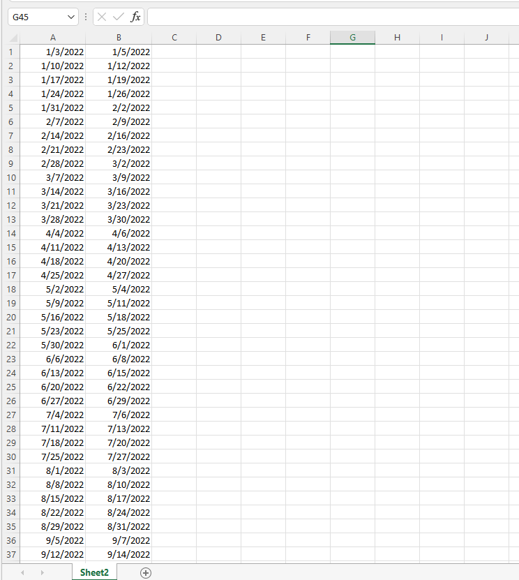 Entering staggered dates in Excel - Microsoft Community